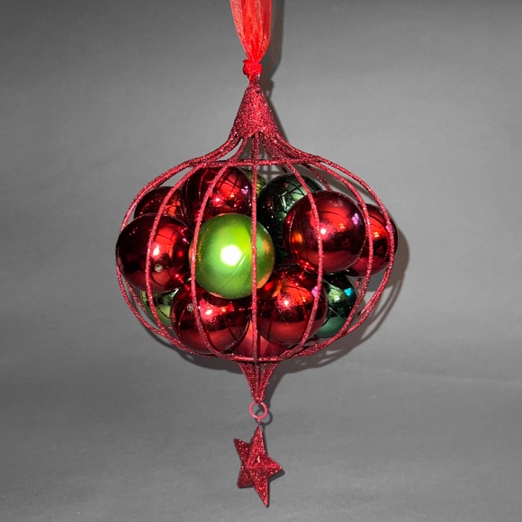 Pier 1 Oversized Christmas Ornament Cage Decoration - Picture 1 of 7